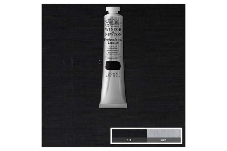 WINSOR Proff. acrylic 200ml ivory black 331