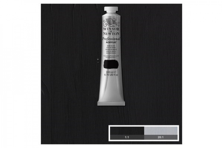 WINSOR Proff. acrylic 200ml mars black 386