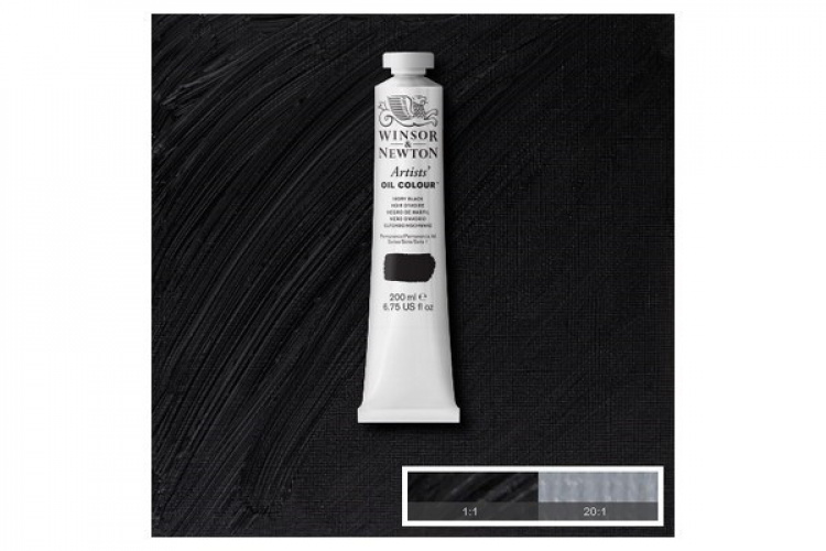 WINSOR Artists oil colour 200ml ivory black 331