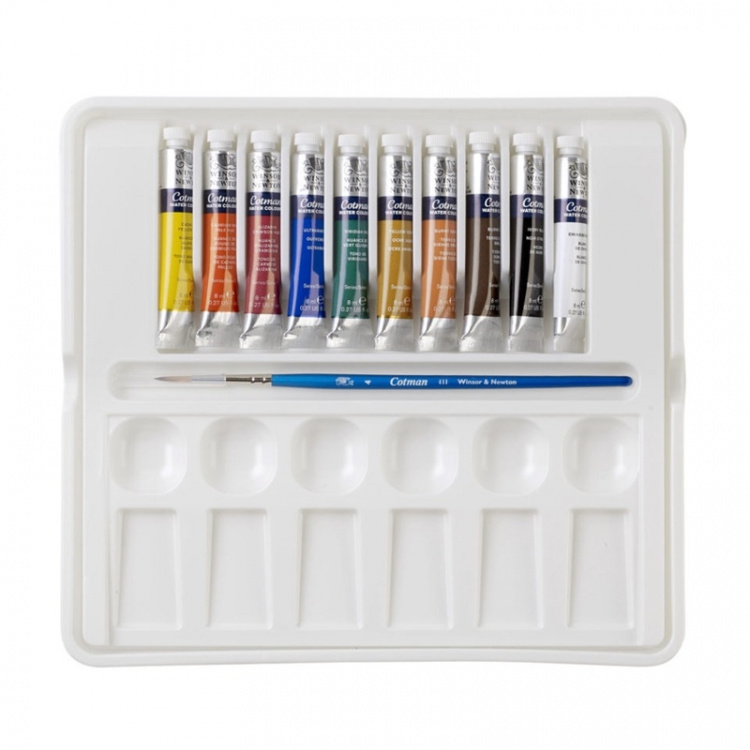 WINSOR Cotman watercolour set 10 tubes (13pcs)