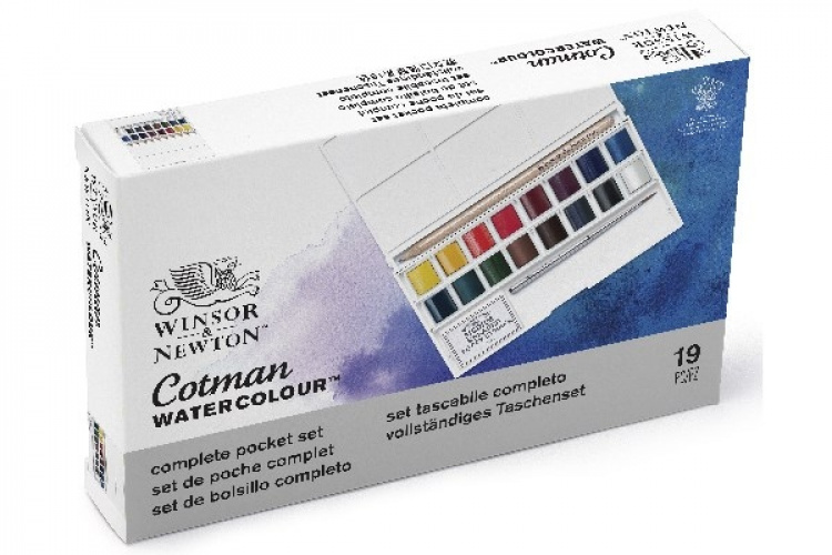 WINSOR Cotman watercolour deluxe pocketbox 19pcs
