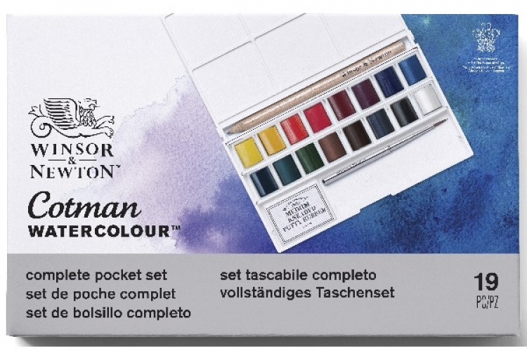 WINSOR Cotman watercolour deluxe pocketbox 19pcs