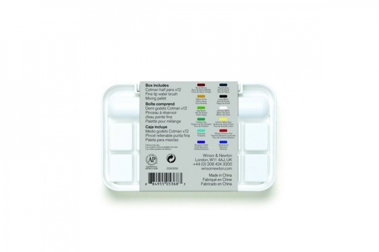 WINSOR Cotman Water Brush Pen set 12 x 1/2-kp