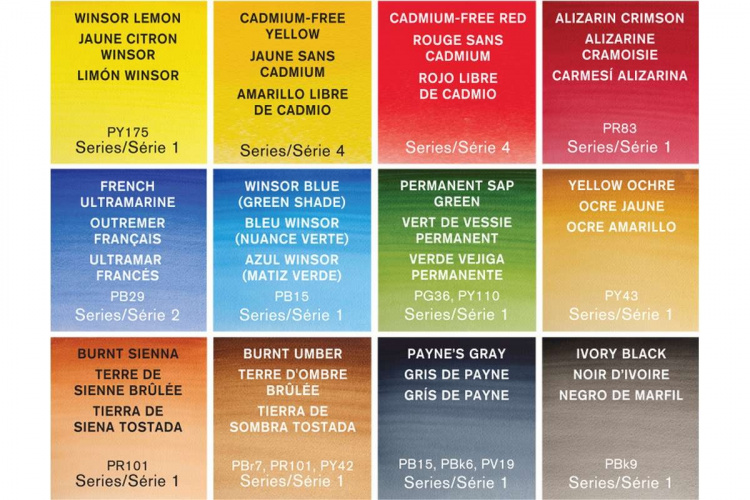 WINSOR Watercolour proff artists field box 12 x 1/2 pans