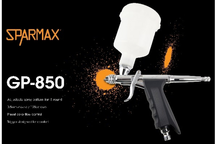 SPARMAX Spray Gun GP-850 0,5mm gravity feed 2mm+125ml