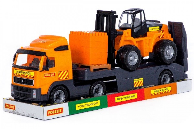 POLESIE Lastbil trailer m.gaffeltruck 750x230x345mm