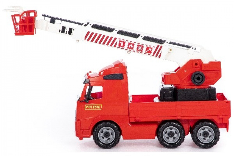 POLESIE Brandbil med stigevogn på lad 580x195x340mm