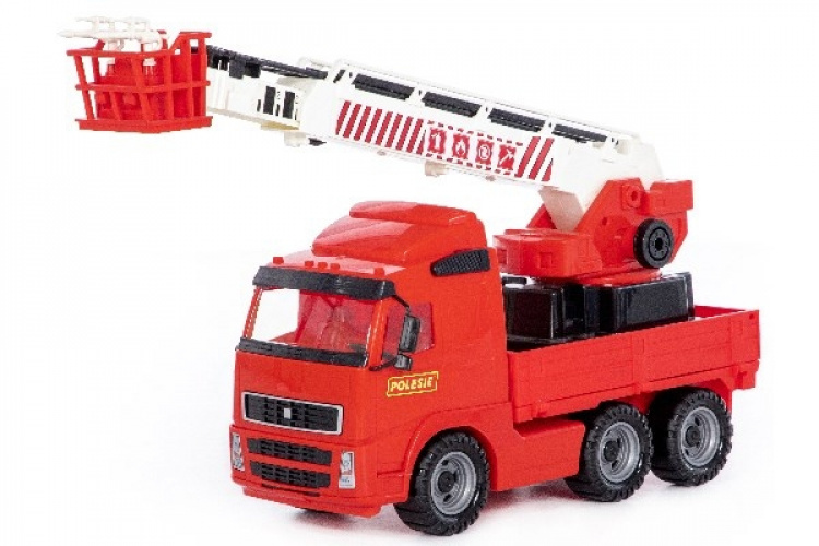 POLESIE Brandbil med stigevogn på lad 580x195x340mm