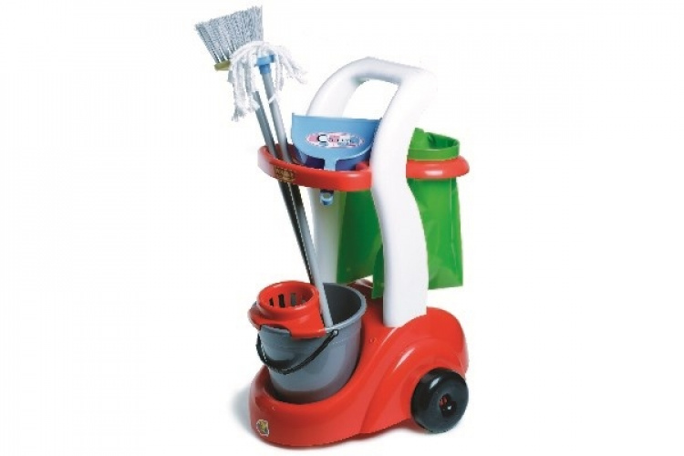 POLESIE Rengøringsvogn med redskaber 38,5x31,5x61,5cm