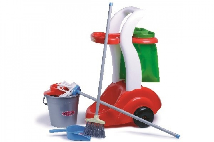 POLESIE Rengøringsvogn med redskaber 38,5x31,5x61,5cm