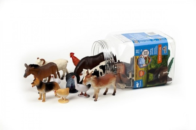 ANIMAL PLA Farm animals 30pcs in 3,2L bucket