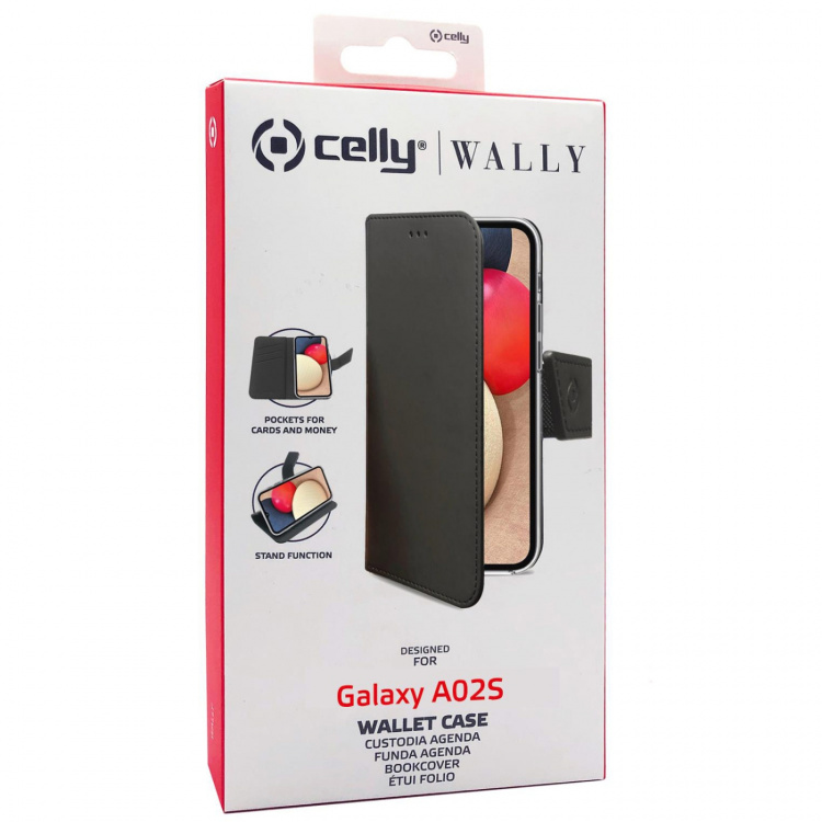 Celly Wallet Case Galaxy A02s Svart