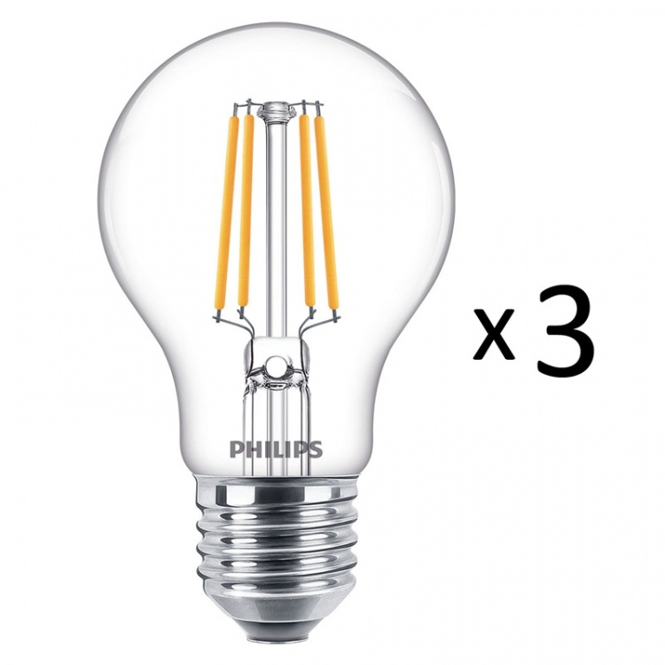Philips 3-pack LED E27 Normal Klar 40W Philips 3-pack LED E27 Normal Klar 40W