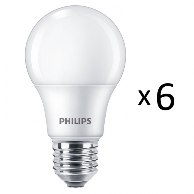 Philips 6-pack LED E27 Normal Frost 60