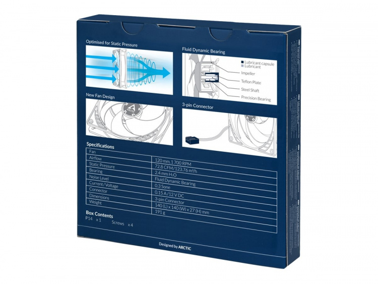 ARCTIC P14 Fan 14 cm Svart