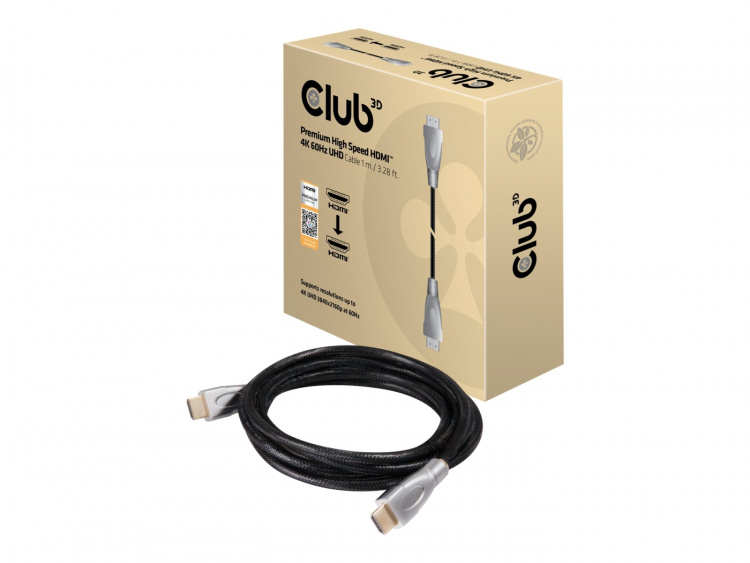 CLUB3D Premium High Speed HDMIT 2.0 4K60Hz UHD Cable 1 m/ 3.28 ft Certified