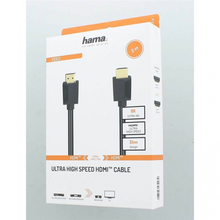 Hama Kabel HDMI High Speed 8K 48Gbit/s Sort 2.0m