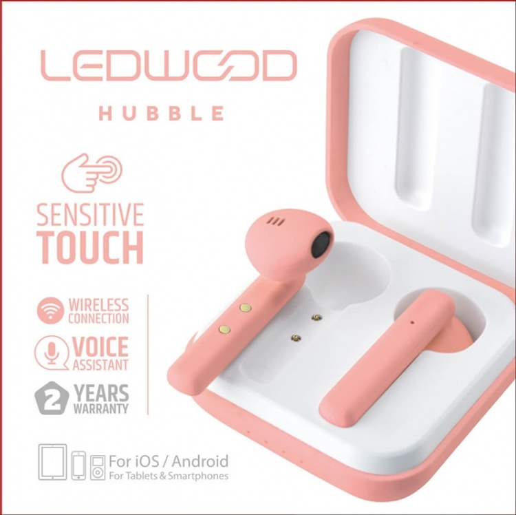 LEDWOOD Hovedtelefon Hubble TWS True Wireless In-Ear Mic Rosa