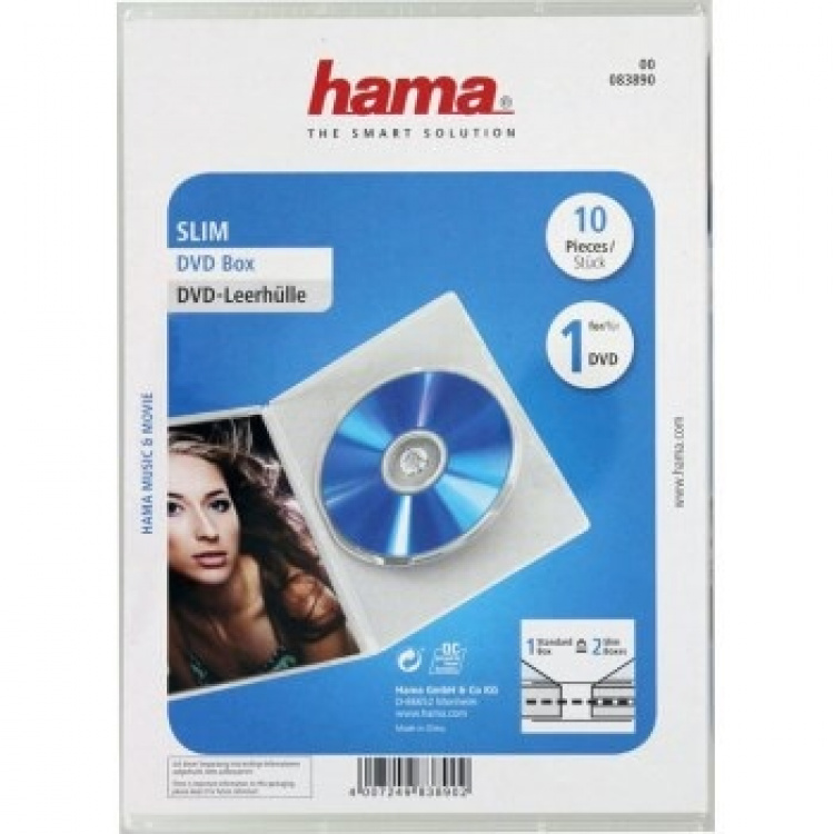 Hama DVD-Box Slim Transparent 10-pak