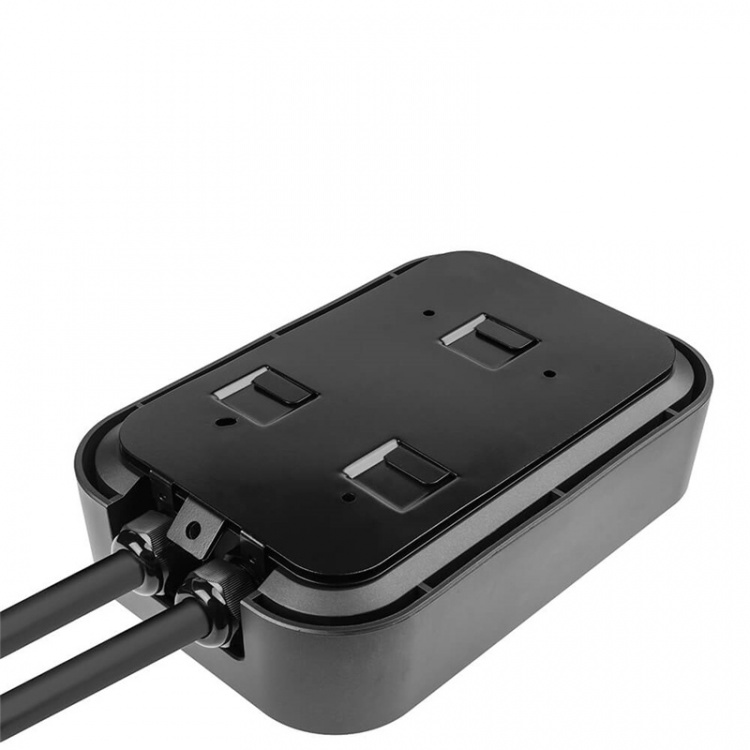 greencell LadeBox Elbil med Udtag EV15RFID Typ2 22kW 32A LCD Sort IP66 RFID