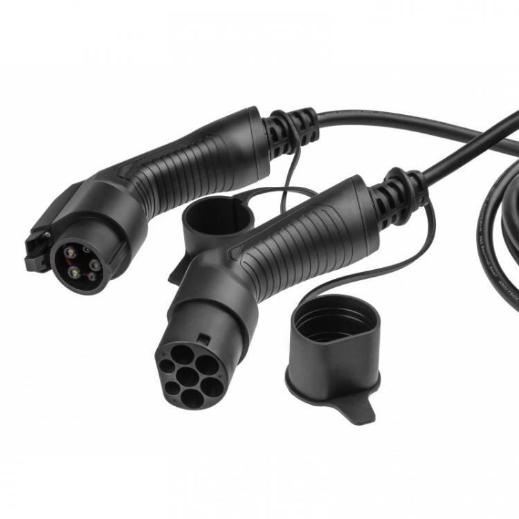 greencell Ladekabel Elbil EV19 Type1 7m 3.6kW 16A 1-FAS Sort IP55