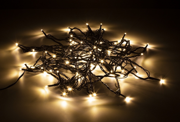 Lyskæde, 10 m, 80 LED, transformer, udendørs, varm hvid Lyskæde, 10 m, 80 LED, transformer, udendørs, varm hvid