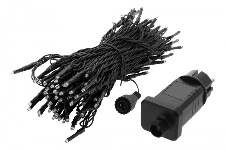 Lyskæde, 10 m, 80 LED, transformer, udendørs, varm hvid Lyskæde, 10 m, 80 LED, transformer, udendørs, varm hvid