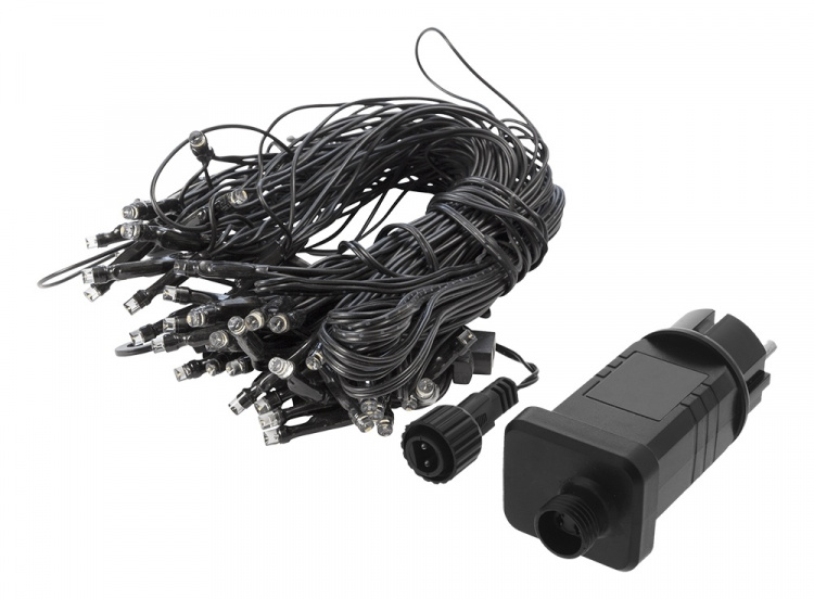 Net lyskæde, udendørs, 120 x 150 cm, 45 LED, adapter, Multi farvet