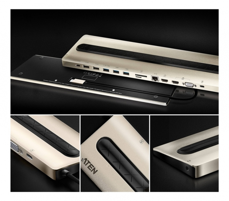 ATEN USB-C Multiport Dock with Power Pass-Through (13 Devices) ATEN USB-C Multiport Dock with Power Pass-Through (13 Devices)