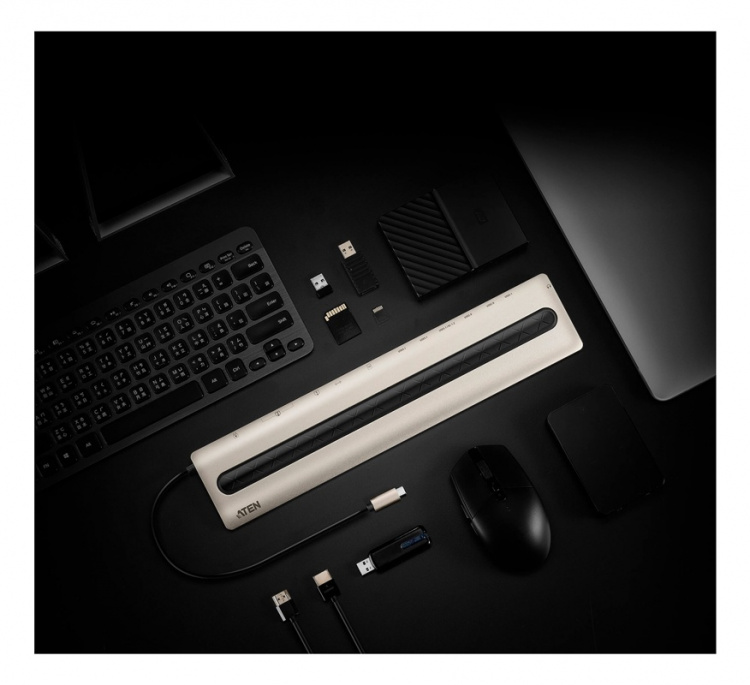 ATEN USB-C Multiport Dock with Power Pass-Through (13 Devices) ATEN USB-C Multiport Dock with Power Pass-Through (13 Devices)