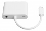 DELTACO USB-C docking station, HDMI/VGA/USB-C, 100W USB-C PD 3.0,white