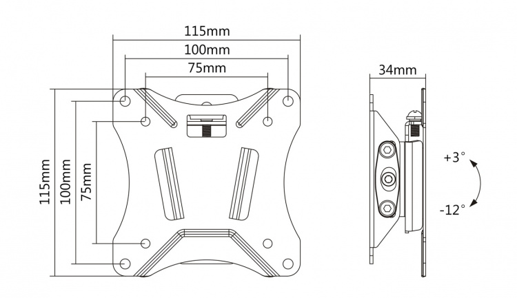 DELTACO OFfice Wall mount Tablet VESA 75x75, 100x100 White