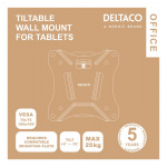 DELTACO OFfice Wall mount Tablet VESA 75x75, 100x100 White