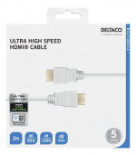 DELTACO ULTRA High Speed HDMI-kabel, 48 Gbps, 2 m, hvid DELTACO ULTRA High Speed HDMI-kabel, 48 Gbps, 2 m, hvid