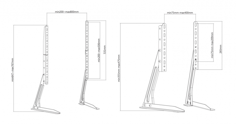 DELTACO Bordplads-tv-stativ, 23-70