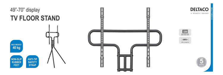 DELTACO tv-gulvstativ, 49-70 DELTACO tv-gulvstativ, 49-70