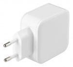 DELTACO Wall charger with dual USB-A ports, 4.8 A, 24 W, white