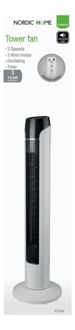 Nordic Home Tower fan with low noise level, oscillating, timer functio