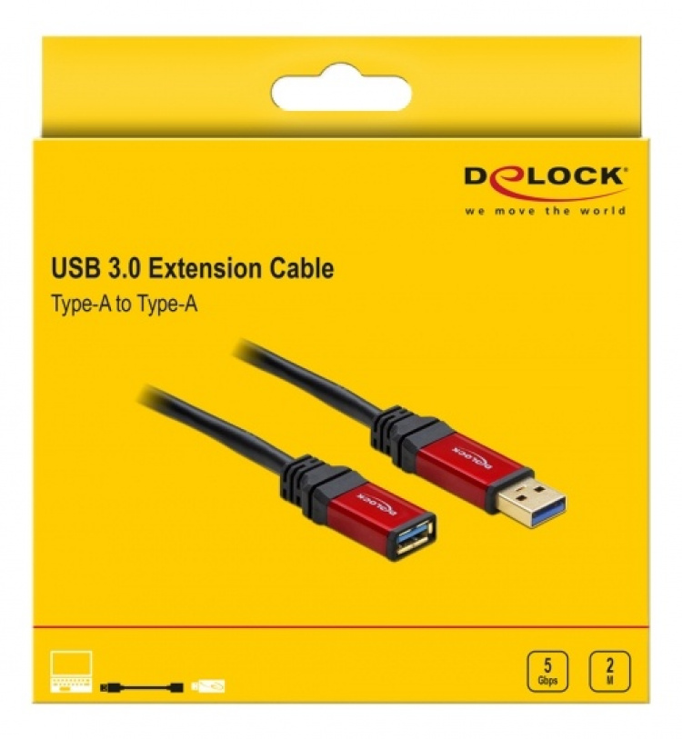 Delock Extension Cable USB 3.0 Type-A male > USB 3.0 Type-A female 2 m