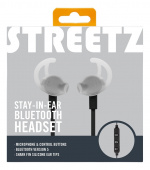 STREETZ Stay-in-ear BT headphones with microphone and control buttons, STREETZ Stay-in-ear BT headphones with microphone and control buttons,