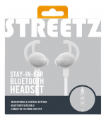 STREETZ Stay-in-ear BT headphones with microphone and control buttons,