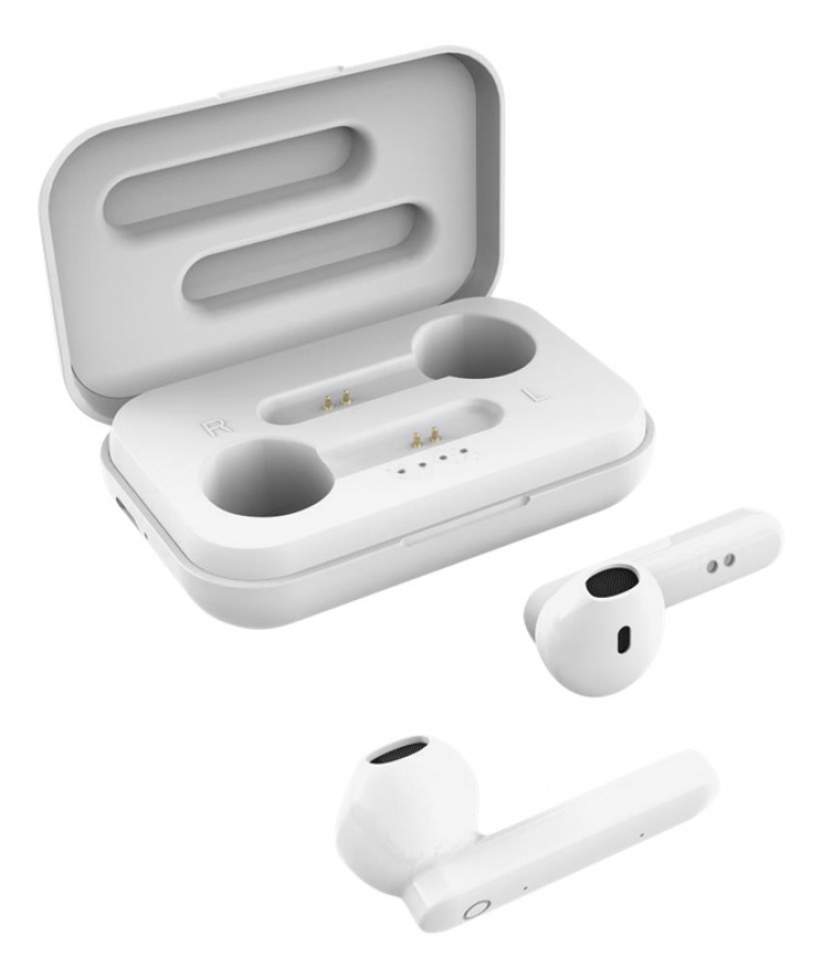 STREETZ True Wireless Stereo earbuds with charging case, semi-in-ear,