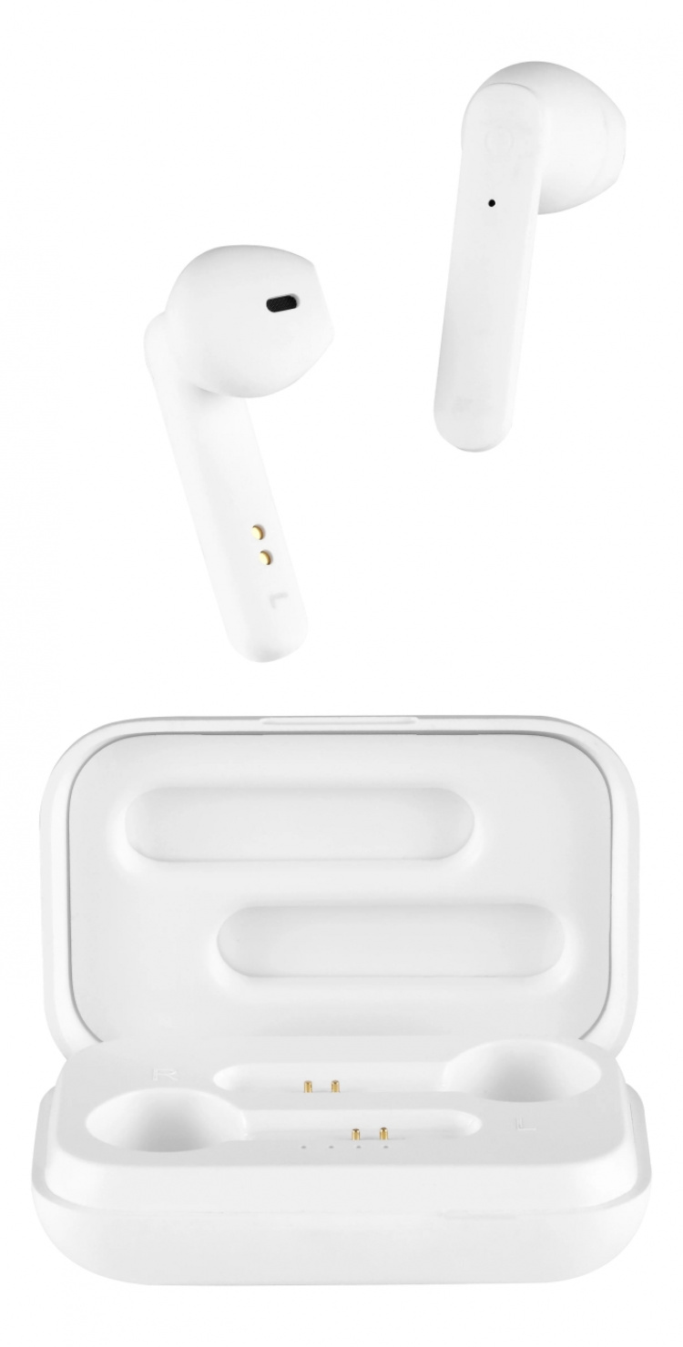 STREETZ True Wireless Stereo earbuds with charging case, semi-in-ear,