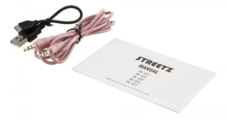 STREETZ Foldable on-ear BT headset, 3.5 mm, pink STREETZ Foldable on-ear BT headset, 3.5 mm, pink