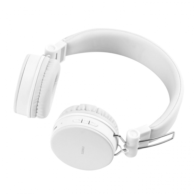 STREETZ Foldable on-ear BT headset, 3.5 mm, white