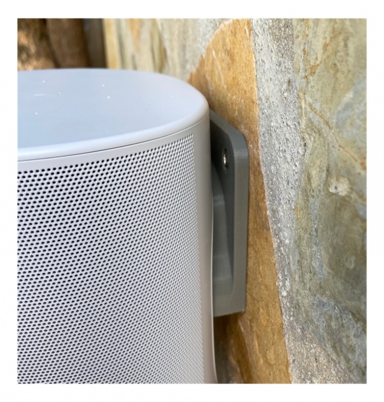 Winther walbracket for Sonos Move, grey plastic 3Dprinted, no screws
