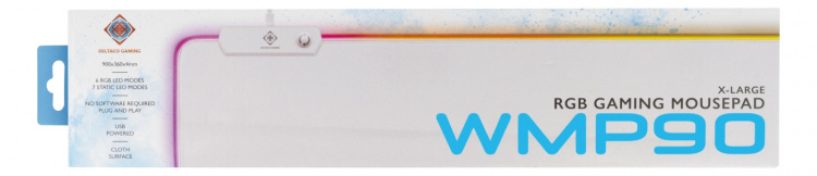 WHITE LINE WMP90 RGB mousepad, 900x360x4mm, 13 LED modes, white