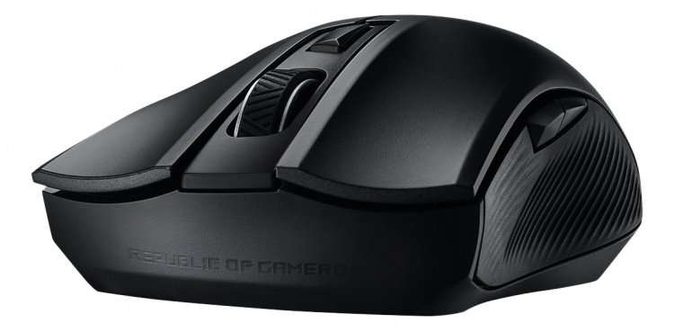 Asus ROG Strix Carry ergonomic gaming mouse with dual 2.4GHz/Bluetooth