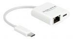 Delock USB Type-C™ Adapter zu Gigabit LAN 10/100/1000 Mbps mit Power D