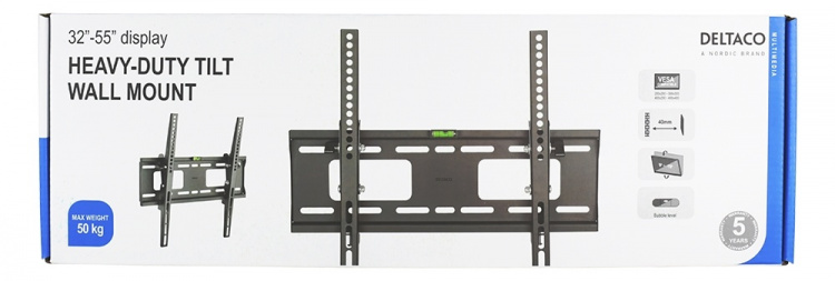 DELTACO, heavy-duty tilt wall, 32